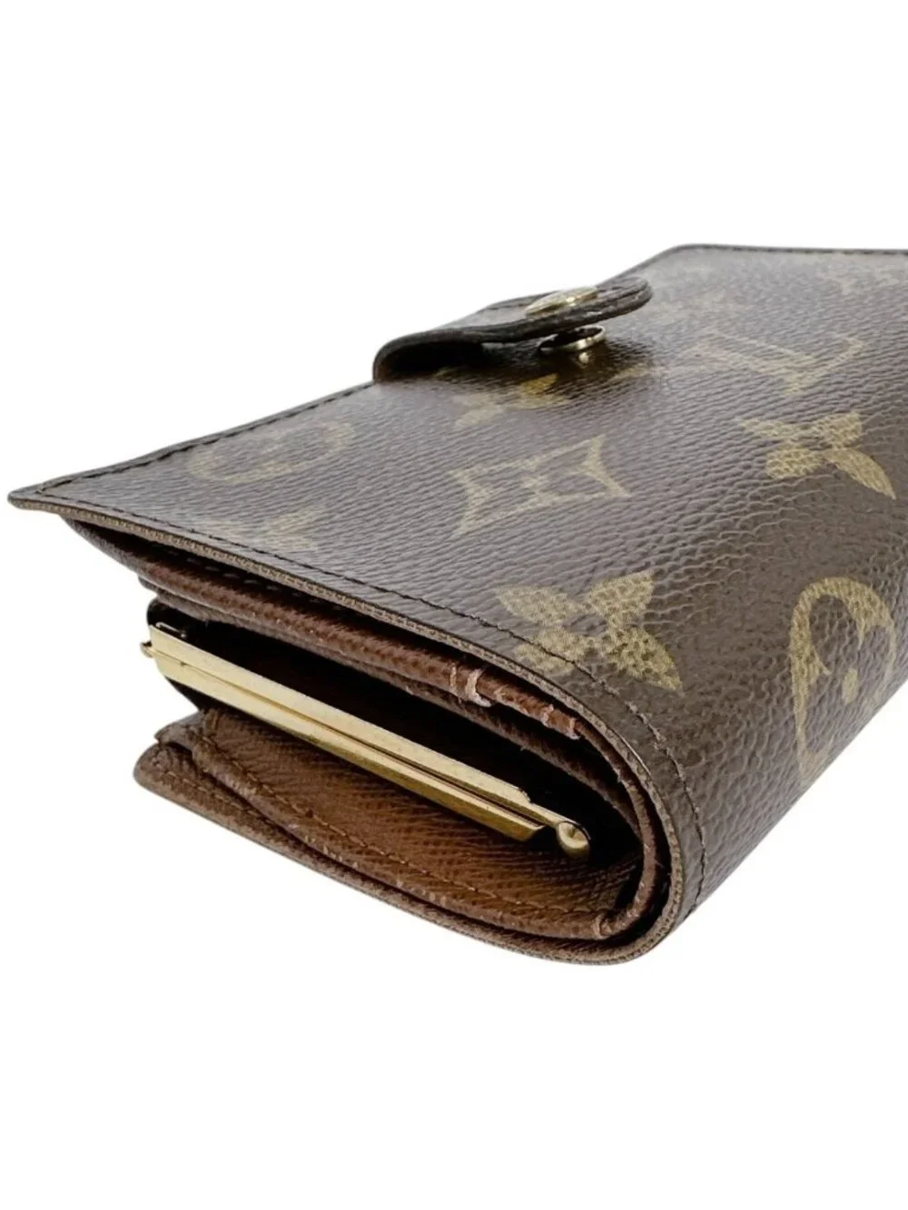 Louis Vuitton Monogram Kiss Lock Wallet with Card Pocket Porte Monet Biet